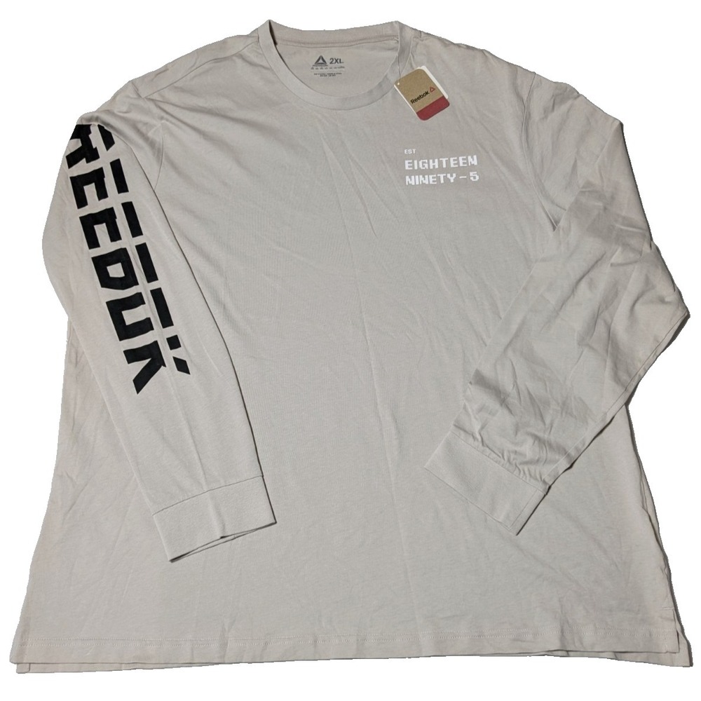 REEBOK Men 2XL Sandstone Eighteen Ninety-5 Cotton‎ Long Sleeve MYT T-Shirt NEW